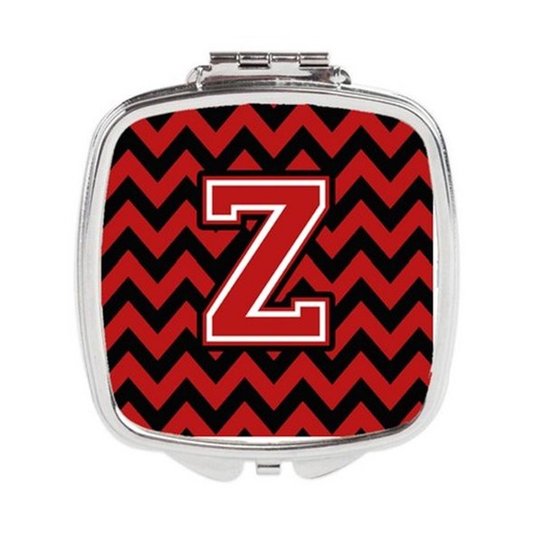 Carolines Treasures Letter Z Chevron Black and Red Compact Mirror CJ1047-ZSCM